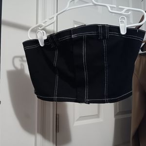 Beautiful denim black with white seems crop top